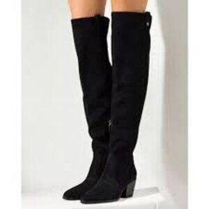 Michael Kors Black Over the Knee Boots Stretchy Suede Size 9.5